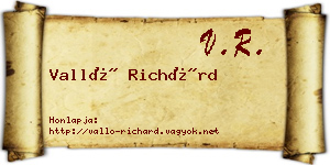 Valló Richárd névjegykártya